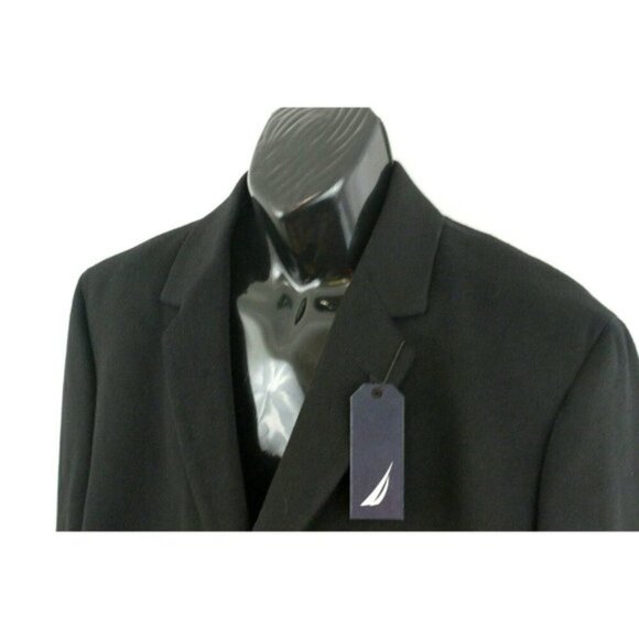 Nautica Men Coat BargeTailor Fit Three Button Wool Over Top Black Sz 48 R - Picture 9 of 15